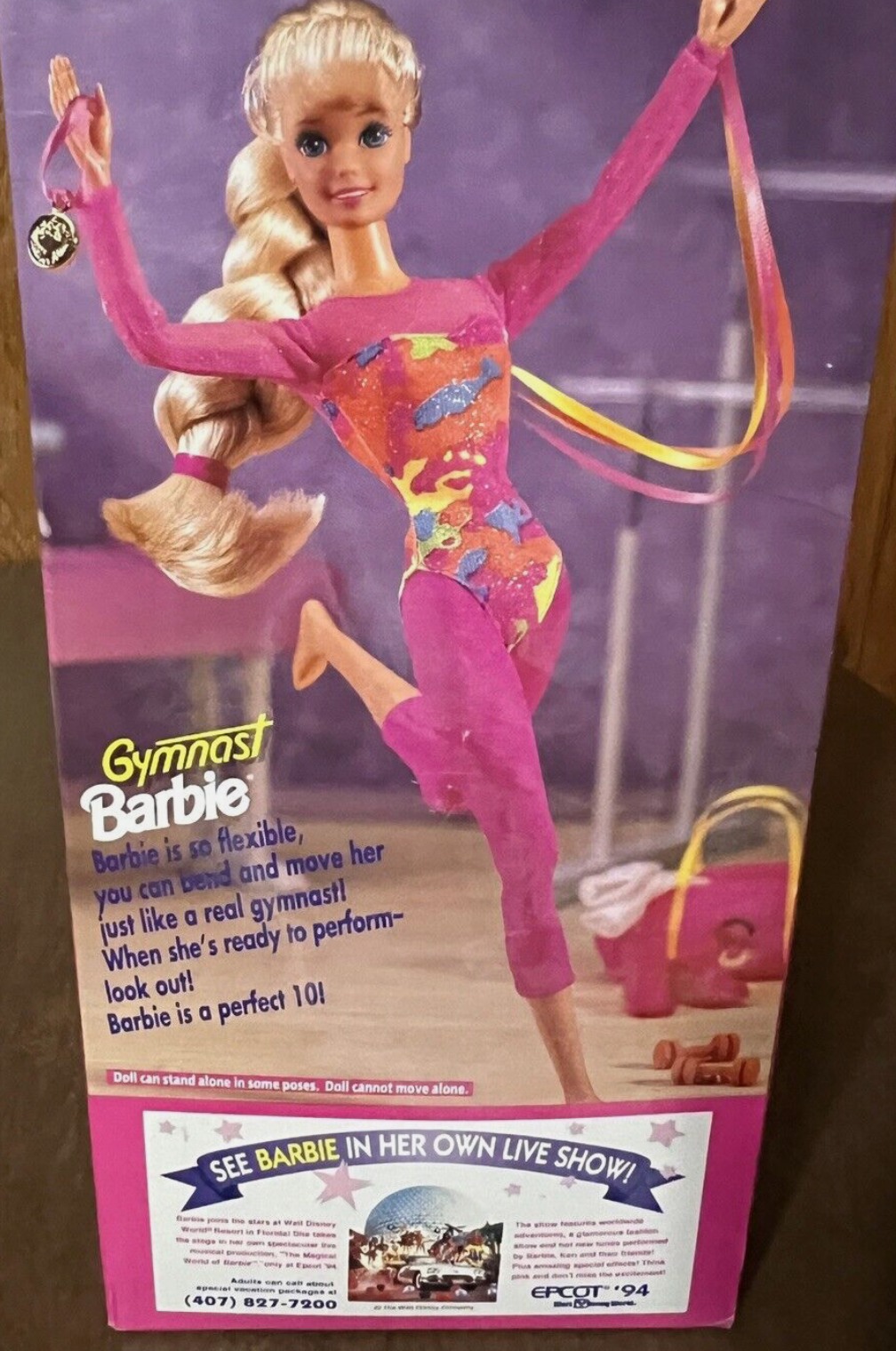 Vintage 1993 Gymnast Barbie Doll Bend & Move Body #12127 Mattel