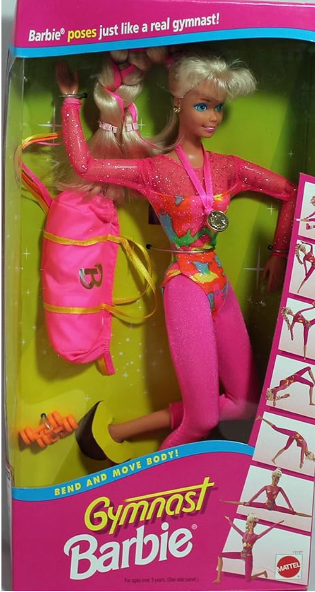 Vintage 1993 Gymnast Barbie Doll Bend & Move Body #12127 Mattel