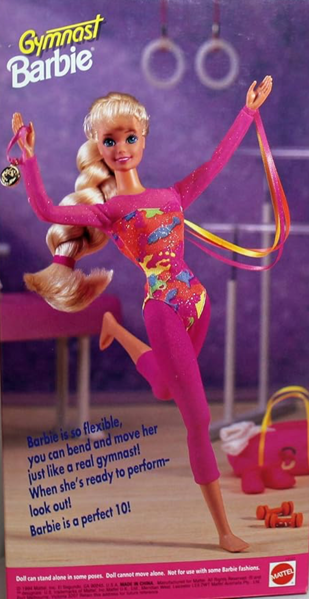 Vintage 1993 Gymnast Barbie Doll Bend & Move Body #12127 Mattel