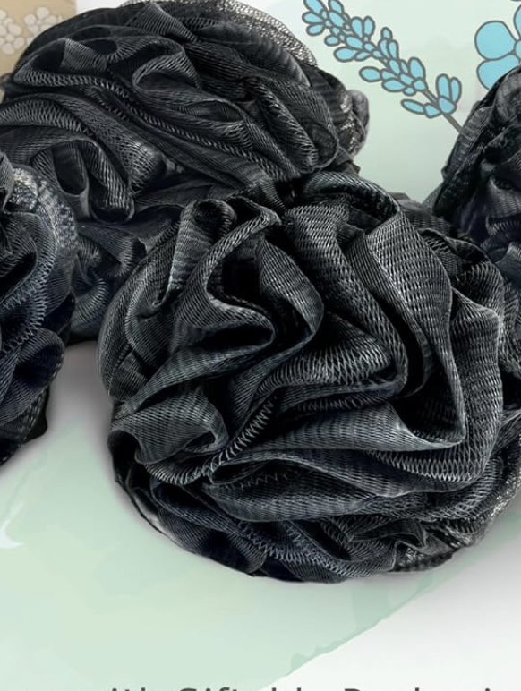 Joe Boxer Charcoal-Infused Bath Loofah 2pk