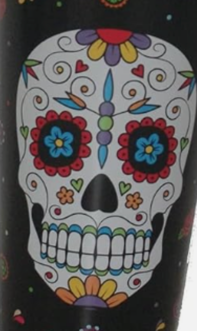 Day of the Dead Travel Cups Sugar Skull Older Design 16 oz Tumblers