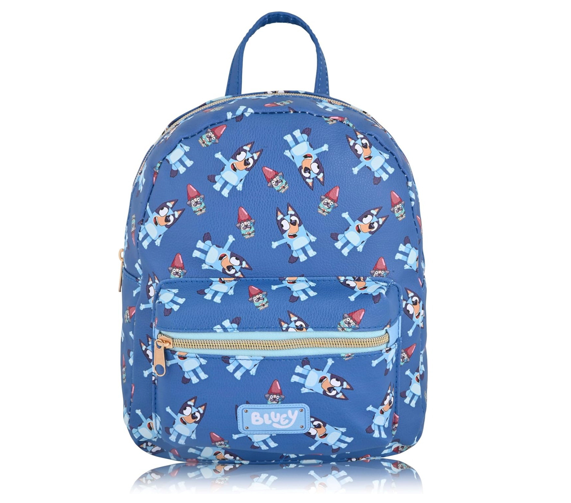 Fast Forward Bluey Backpack for Boys, Girls, Women, Men, Unisex Cute PU Leather 10" Bluey Mini Backpack