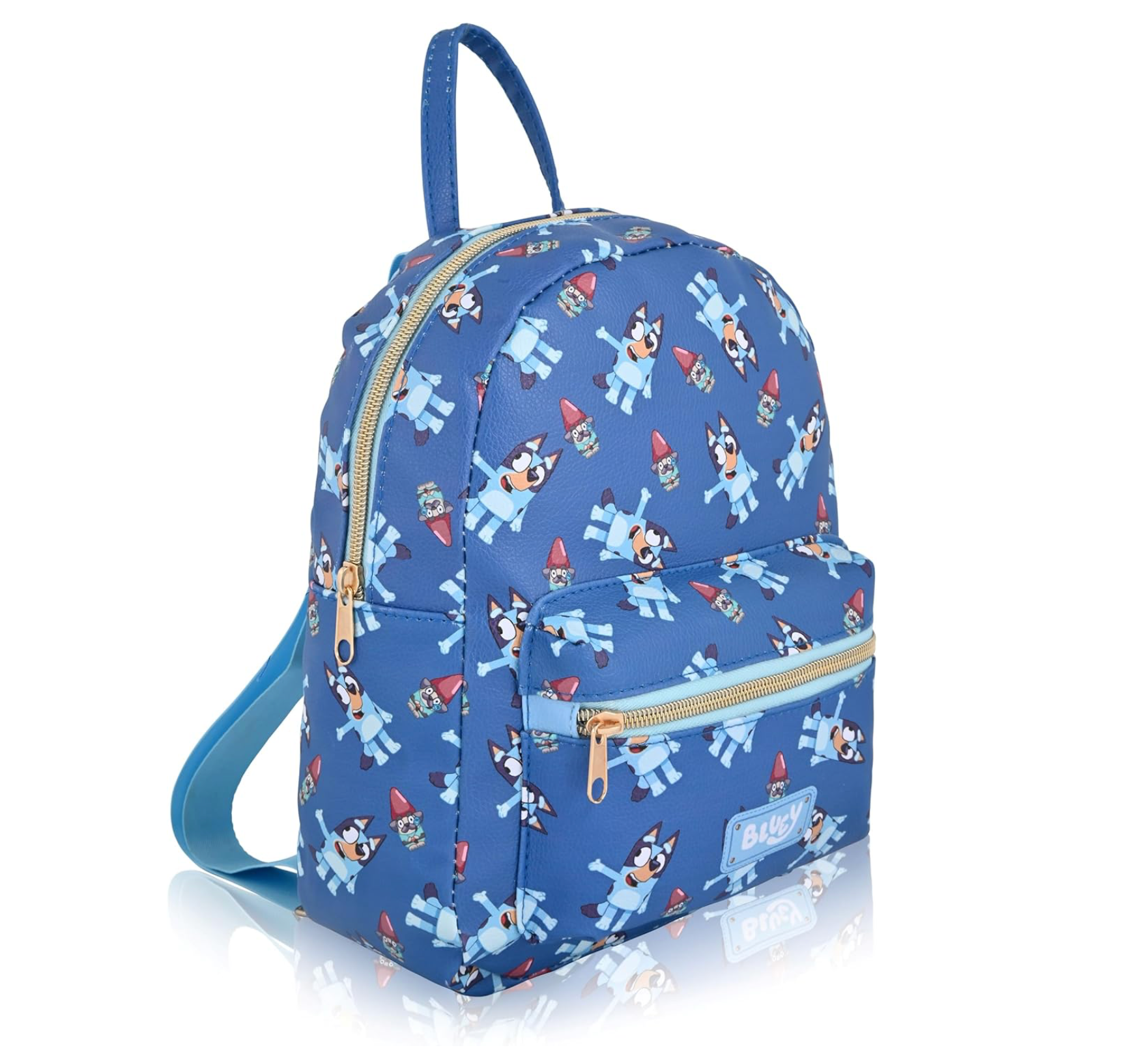 Fast Forward Bluey Backpack for Boys, Girls, Women, Men, Unisex Cute PU Leather 10" Bluey Mini Backpack