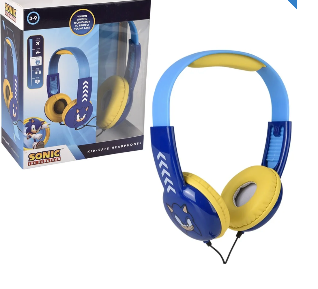 Sonic The Hedgehog Kid Safe Headphones Volume Limiting Age 3+ Volume Limiting