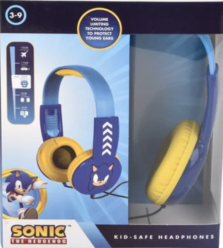 Sonic The Hedgehog Kid Safe Headphones Volume Limiting Age 3+ Volume Limiting