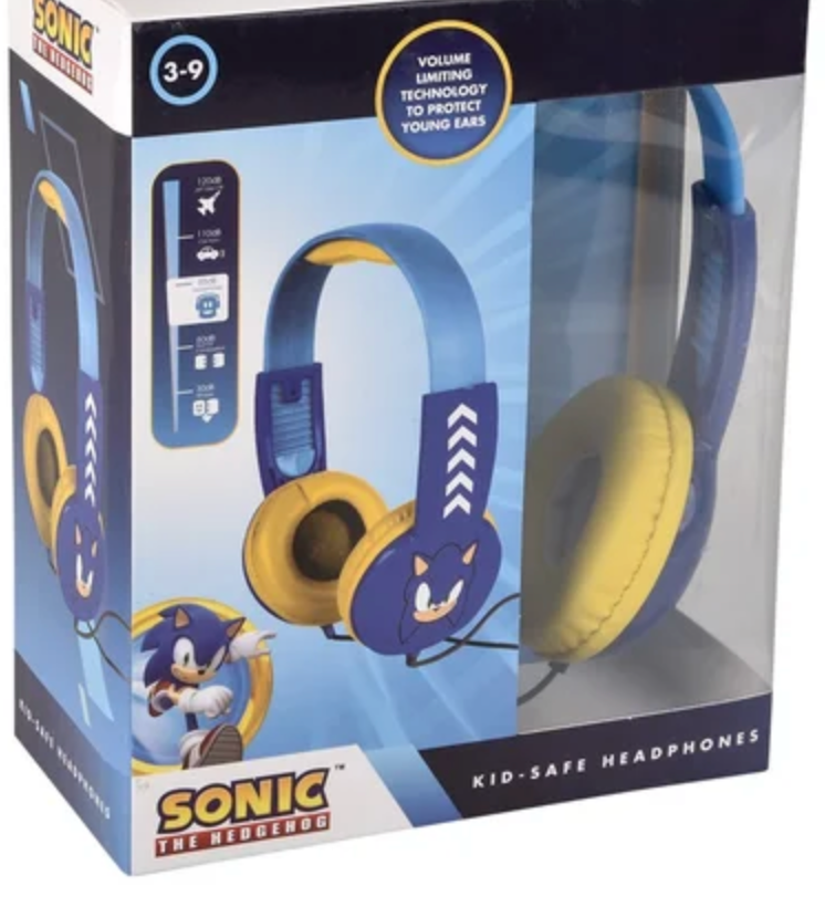 Sonic The Hedgehog Kid Safe Headphones Volume Limiting Age 3+ Volume Limiting