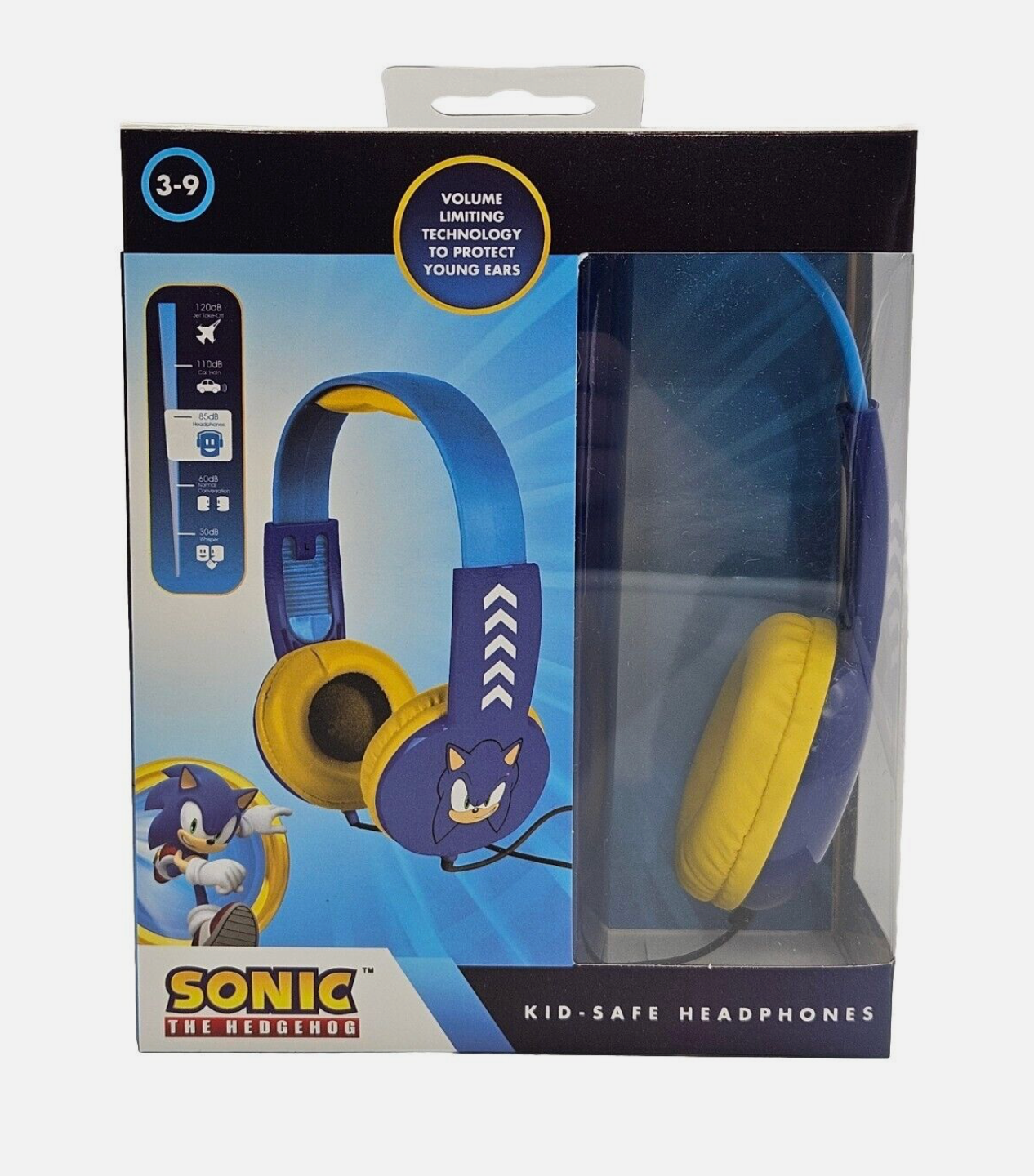 Sonic The Hedgehog Kid Safe Headphones Volume Limiting Age 3+ Volume Limiting