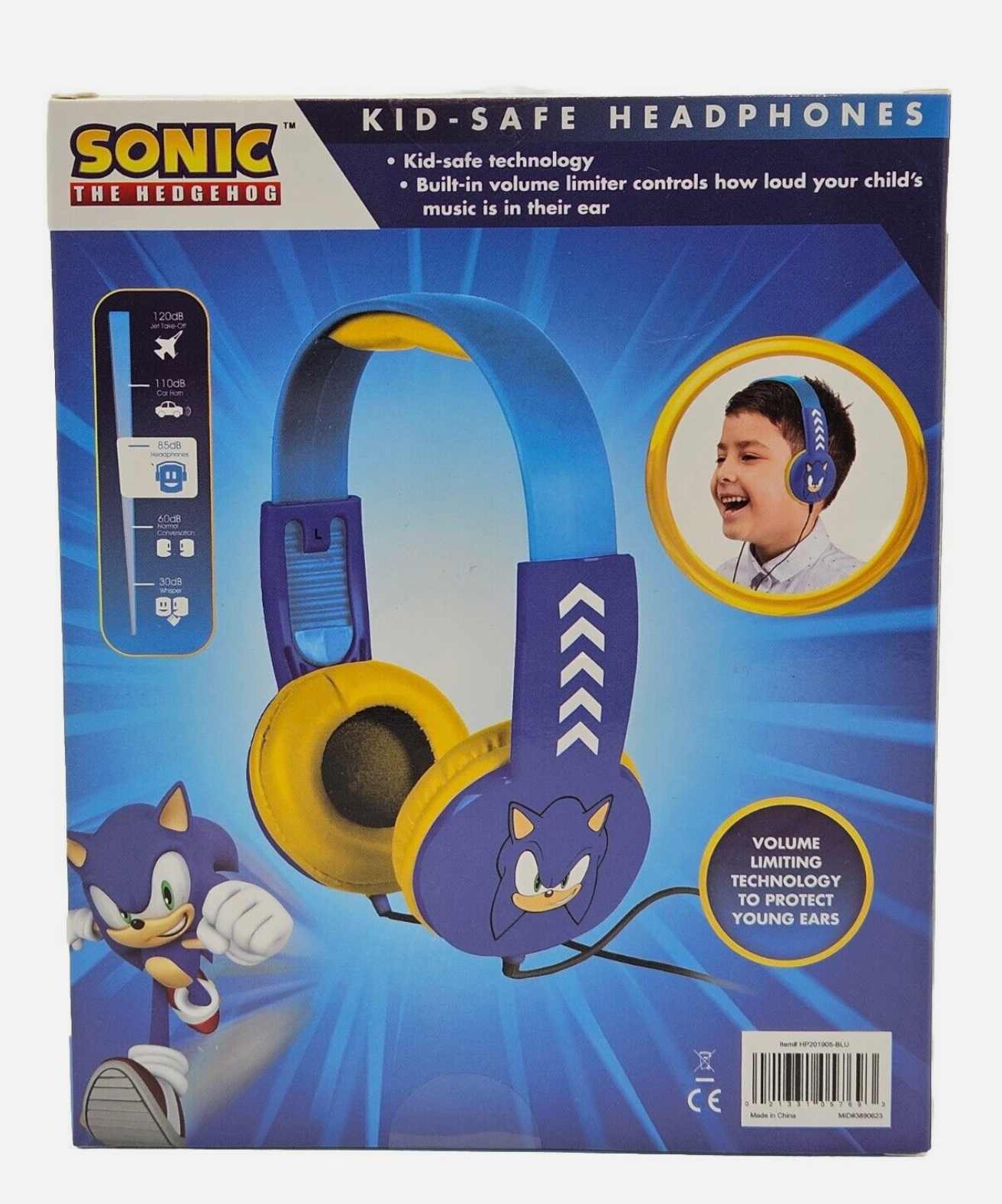 Sonic The Hedgehog Kid Safe Headphones Volume Limiting Age 3+ Volume Limiting