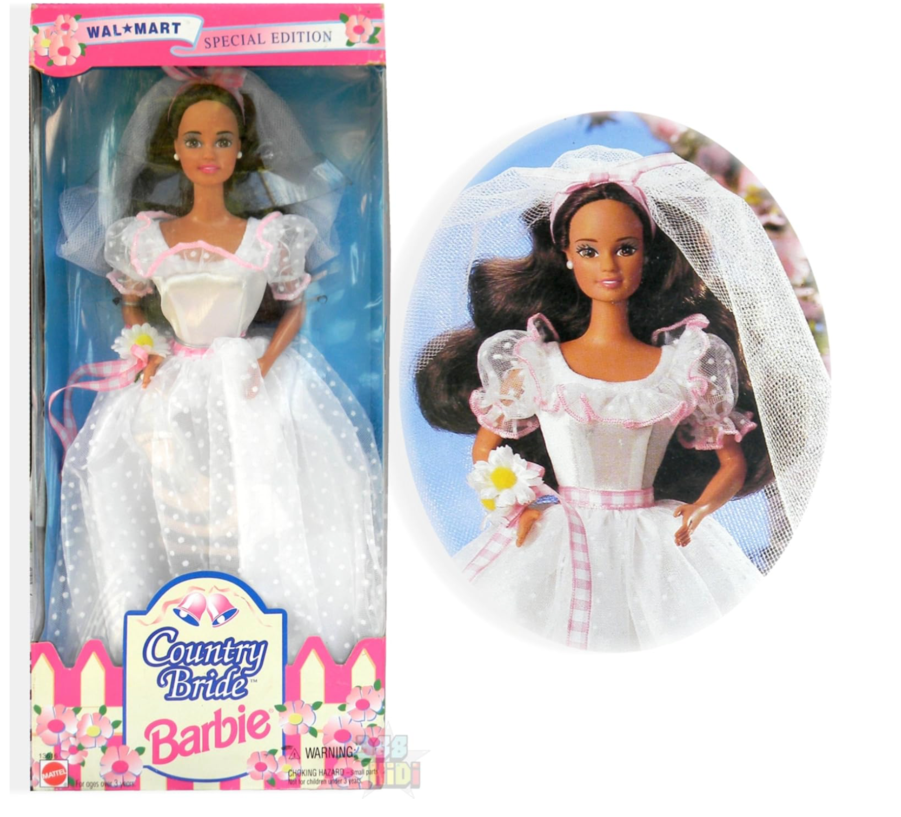 Country Bride Barbie Brunette Walmart Special Edition 1994 Mattel #13616