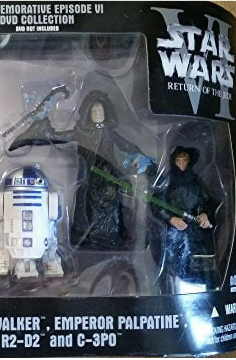Star Wars DVD Commemorative Action Figure Pack Episode VI (6) Return of the Jedi w/ Luke, C-3PO, R2-D2 & Emperor