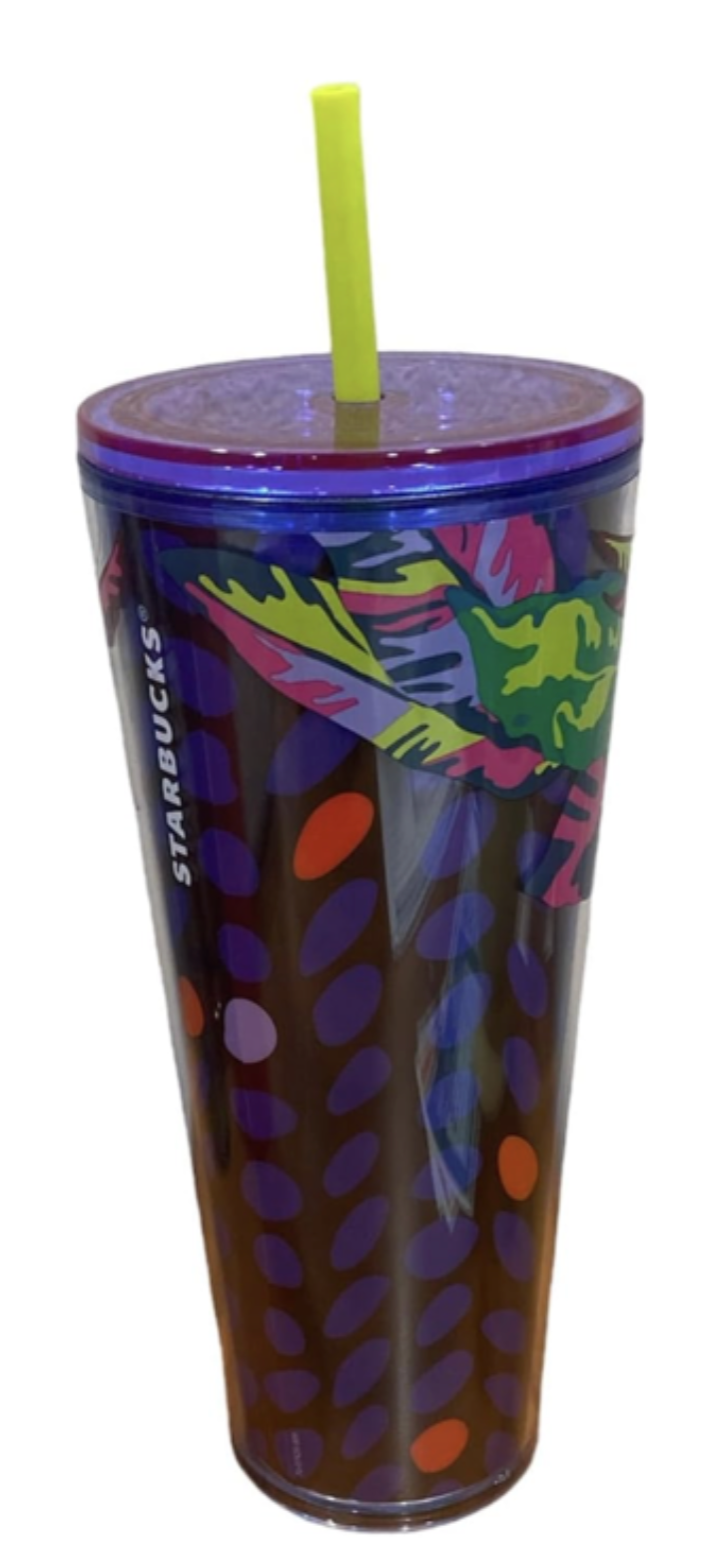 Starbucks Floral and Leaves Cold Cup (24 oz)