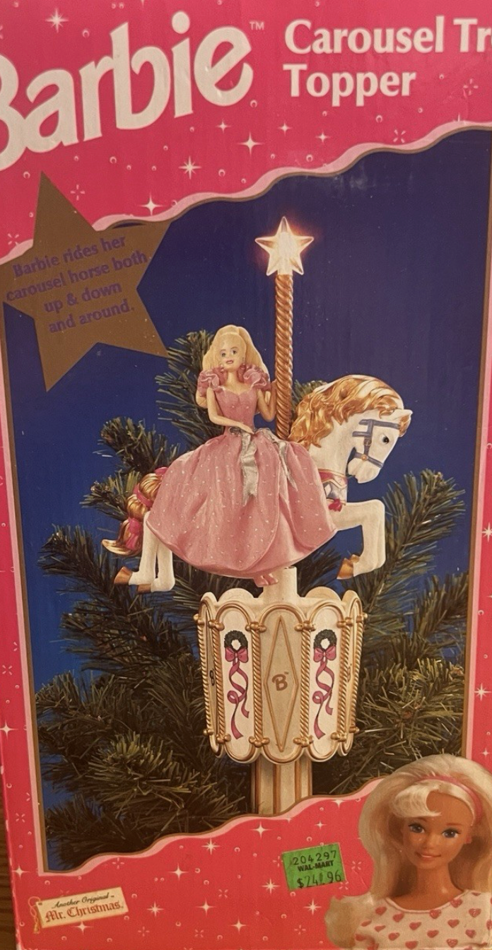 Barbie Carousel Christmas Tree Topper 1997 Mr. Christmas Inc. 49501