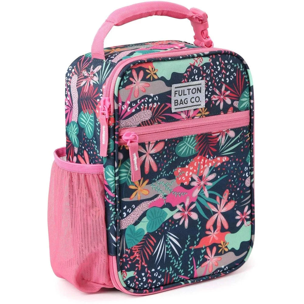 Thermal Insulated Zippered Lunch Bag Box Hardbody - Hawaiian Tropical Floral