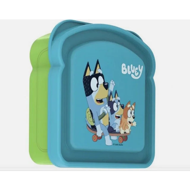 Zak Designs Bluey Plastic Sandwich Container for Kids BPA Free