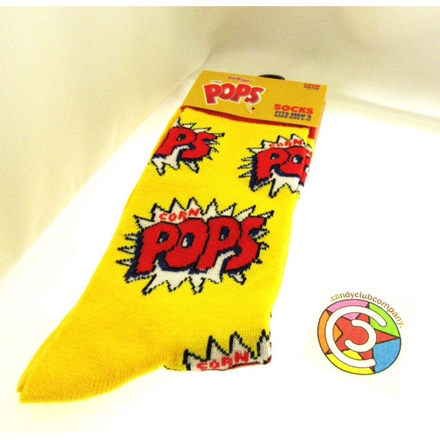 One Pair of Pops Crew Socks for Men Shoe Sizes 6 - 12