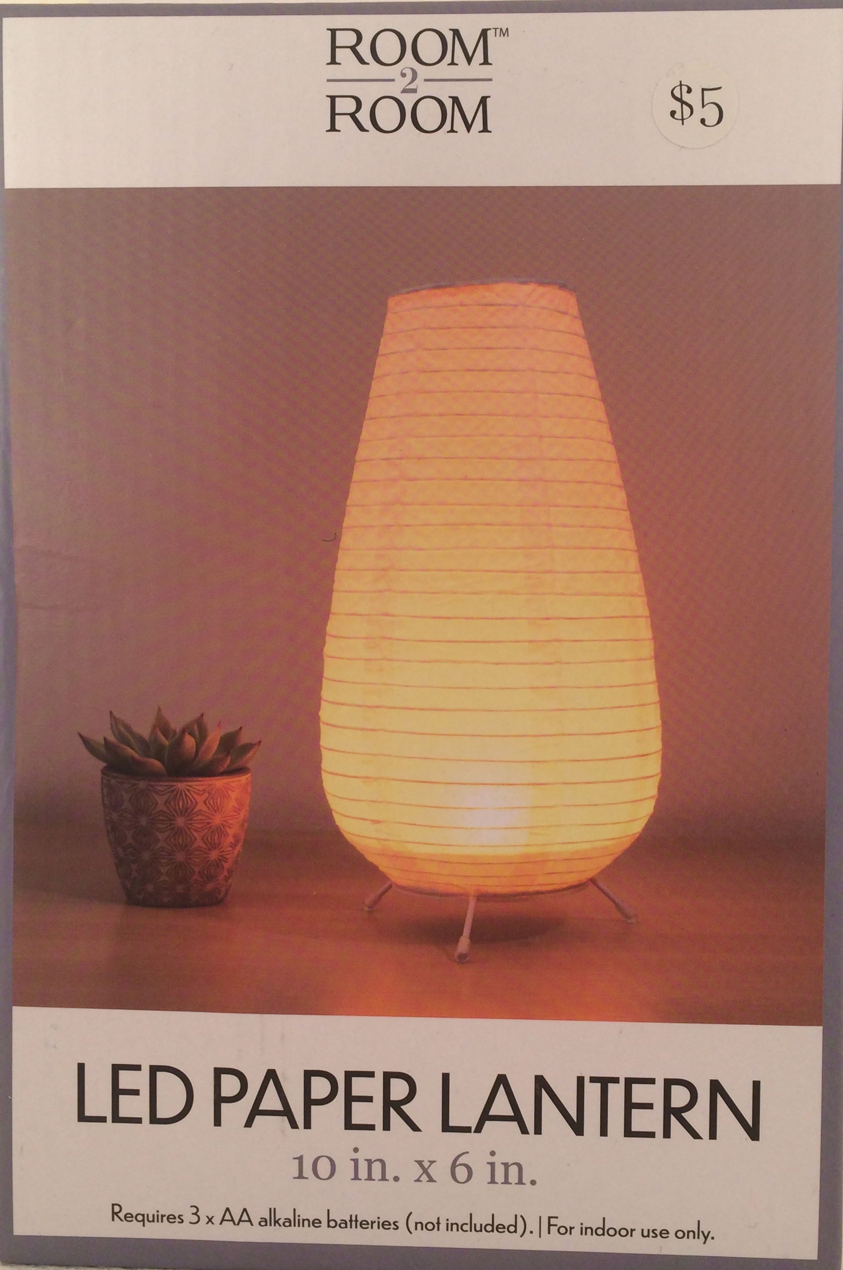 Room 2 Room LED Paper Lantern 10 in. X 6 in.