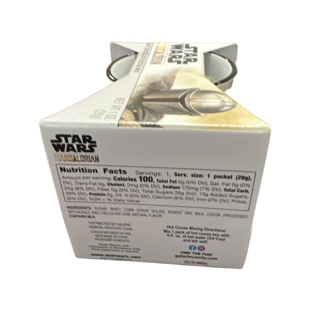 Coffee Mug Cup Star Wars Mandalorian Baby Yoda W/Hot Chocolate Cocoa Mix