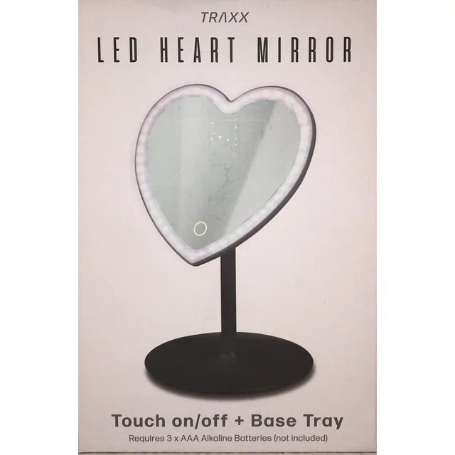 Traxx LED Heart Mirror Touch On/Off +Base Tray