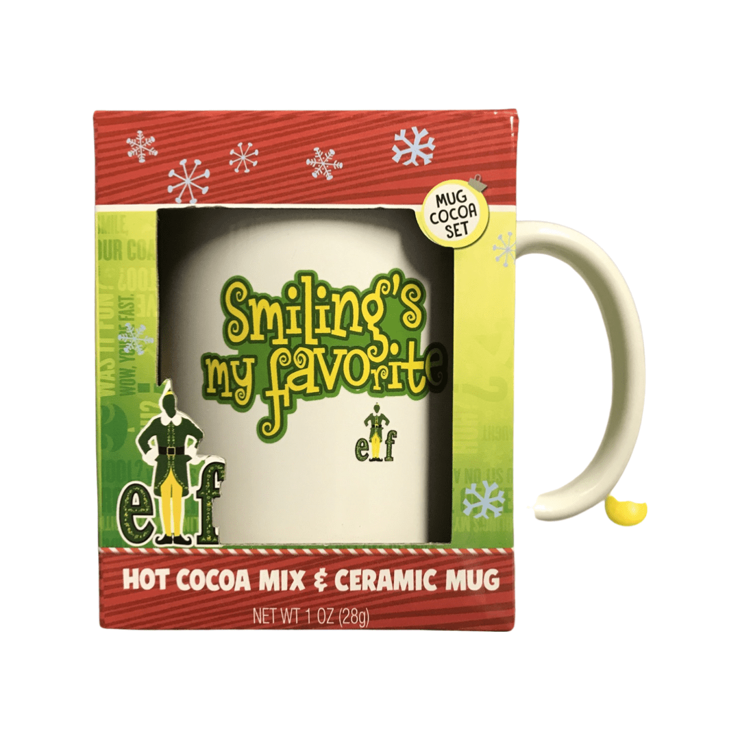 Elf Hot Cocoa Mix & Ceramic Mug Smiling My Favorite