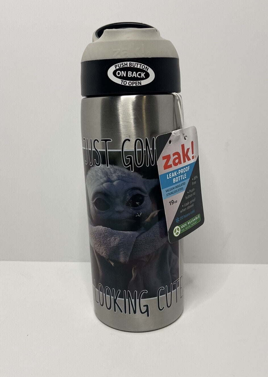 Jak! Leak Proof Water Bottle with Grogu 19 fl oz Stainless Steel I'm Just Gonna