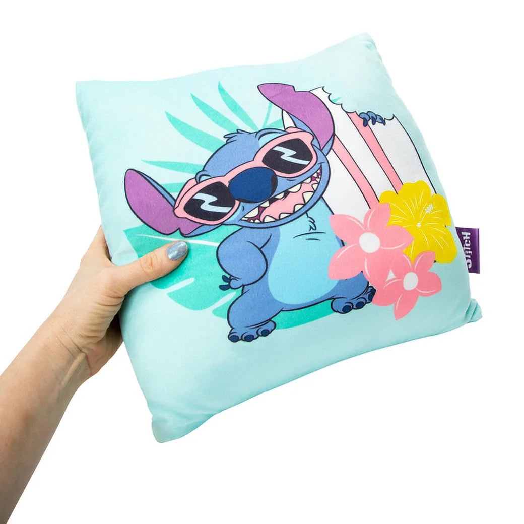 Disney Stitch Travel Cloud Pillow - Lilo And Stitch Hawaiian Casual Light Green Pillow - 13in x 13in - Ages 3+