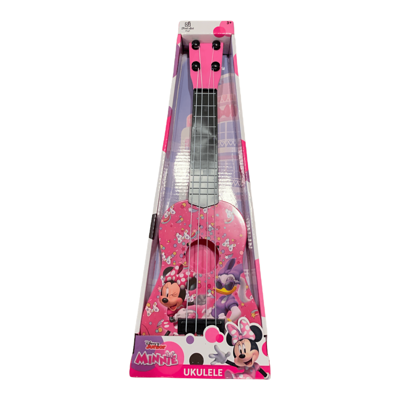 First Act Disney Junior Minnie Ukulele (Tunable - Small Kids Guitar with Four Strings)