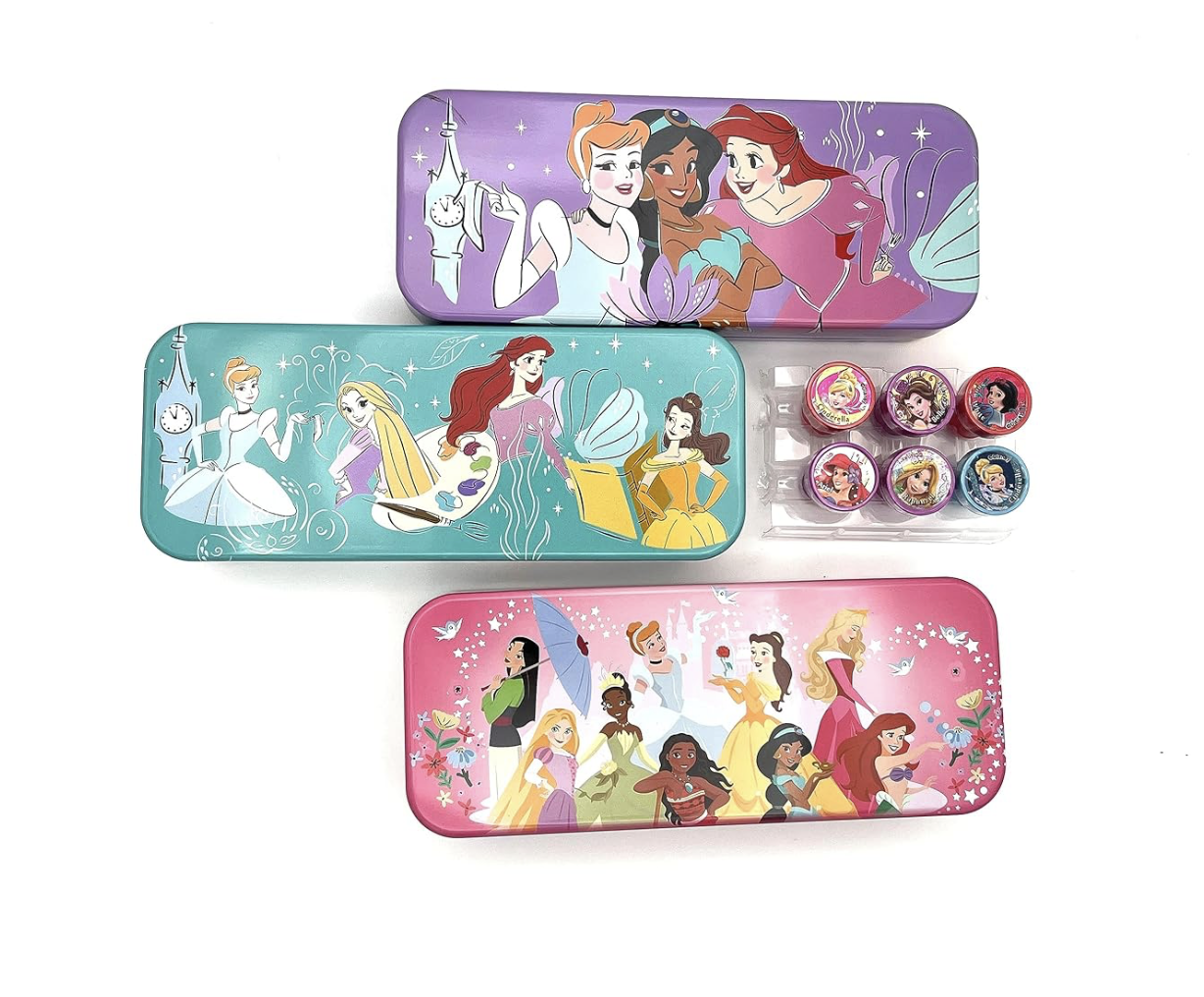 Disney Princess Tin Can Pencil Box Purple Color