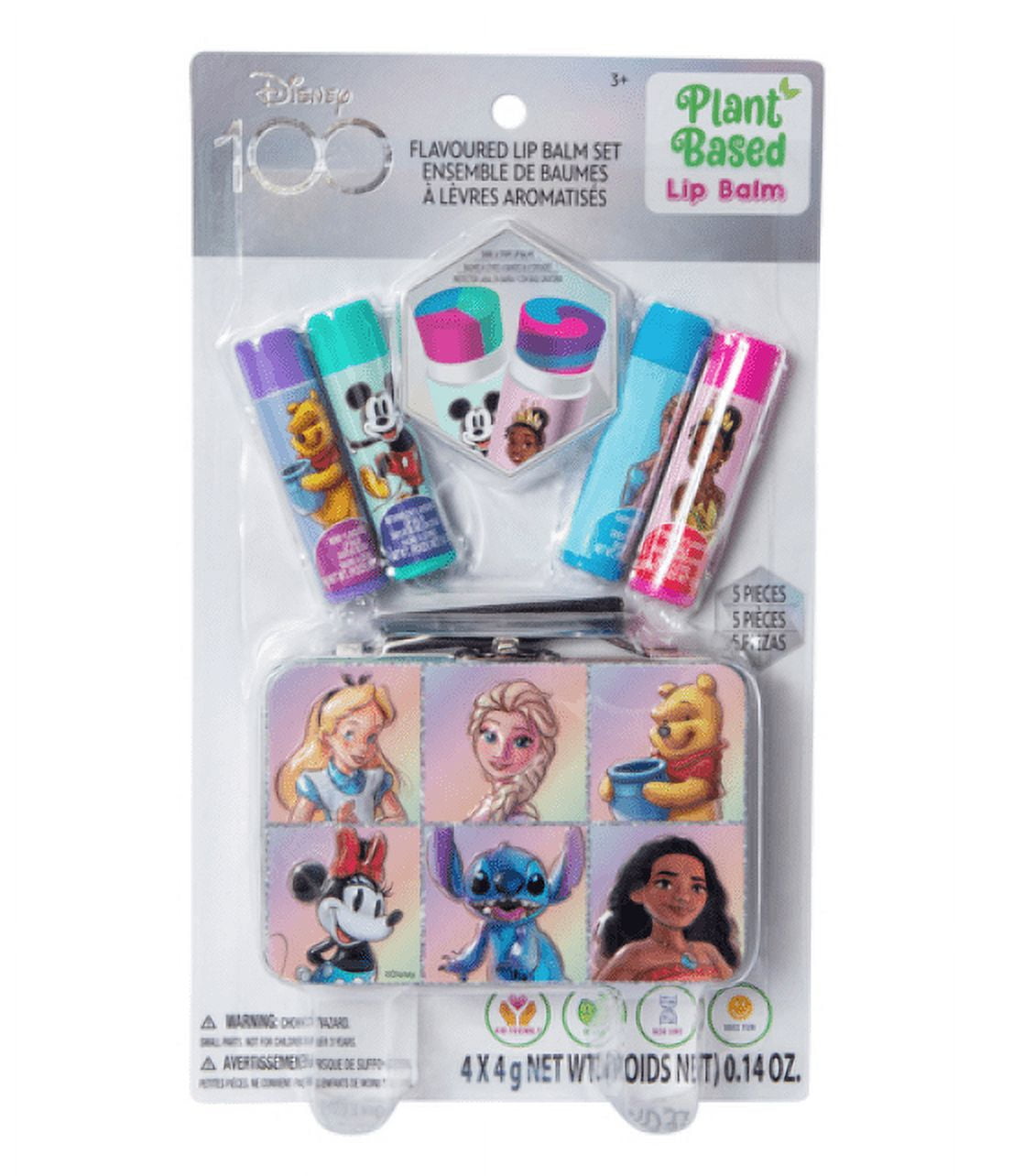 Disney Plant-Based Flavored Lip Balms & Storage Tin Set