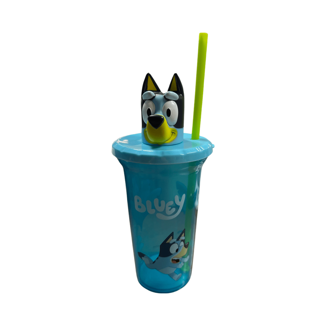 Bluey Sip Cup with Straw and Bluey's Head