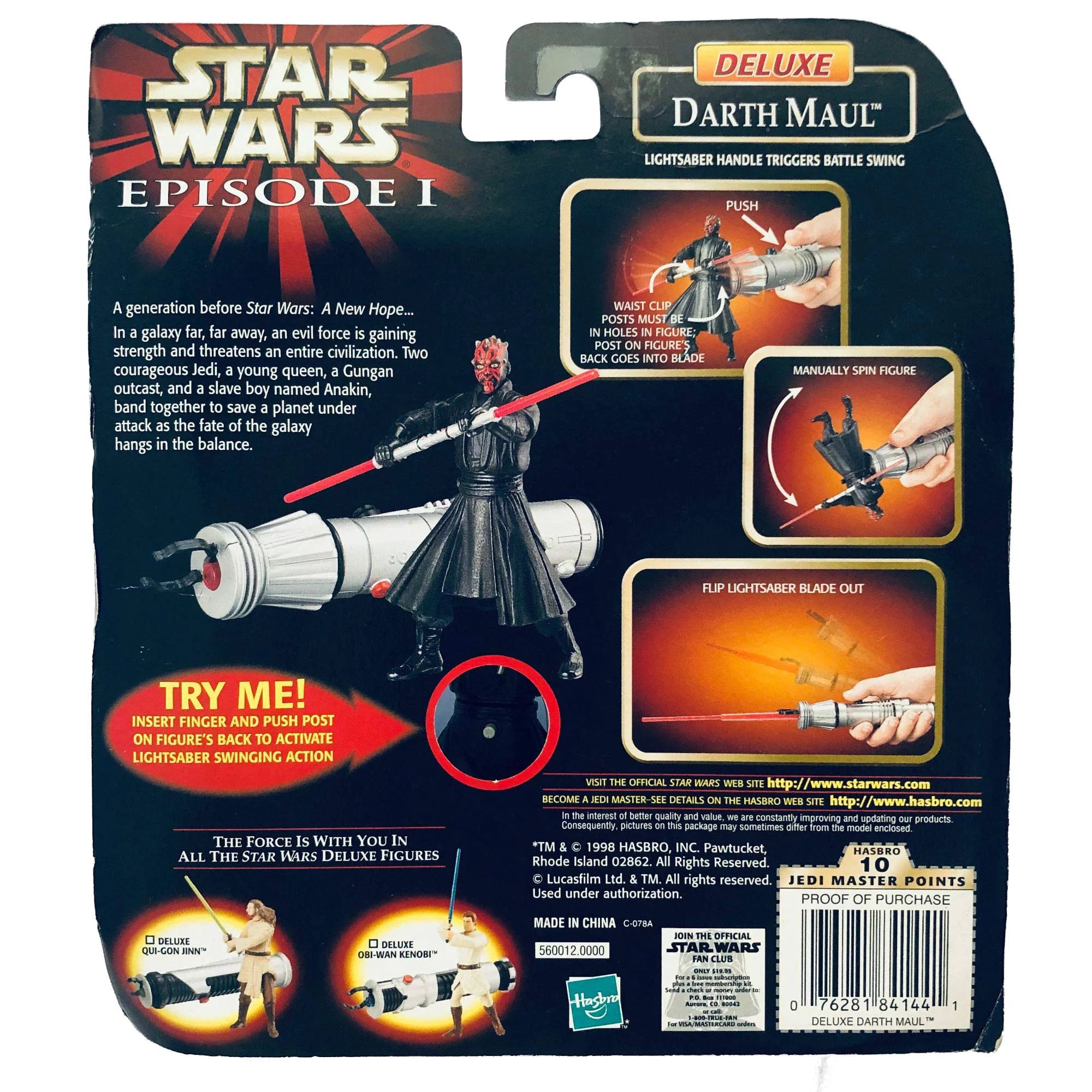 Hasbro Star Wars Episode I The Phantom Menace Darth Maul Deluxe with Lightsaber Handle