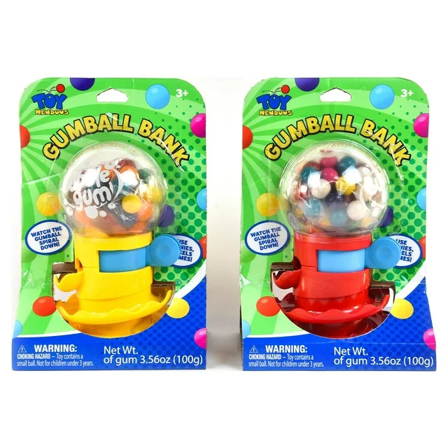 Toymendous Mini Novelty Gumball Machine for Children, Gumballs Included (Colors May Vary)