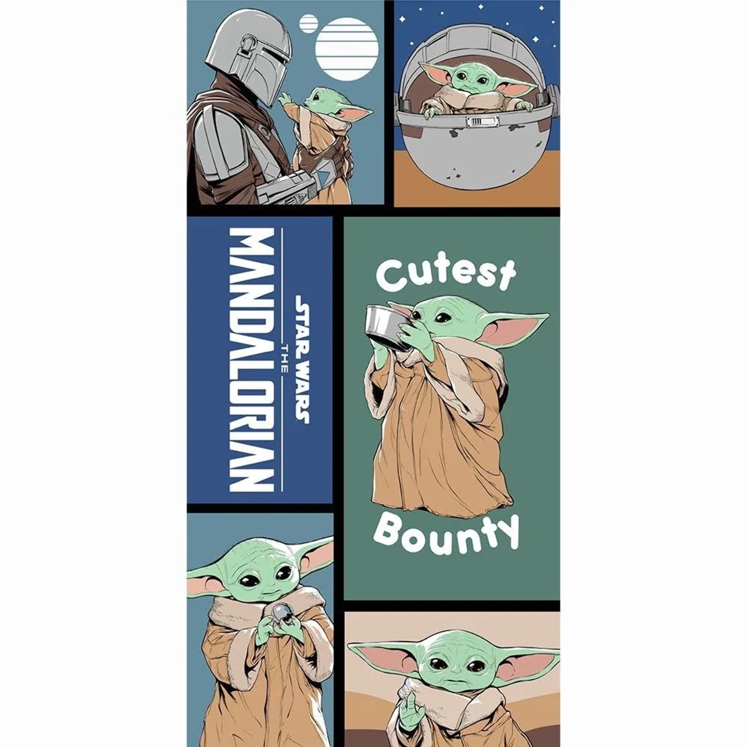 Star Wars Grogu Baby Yoda Beach Towel 54x27