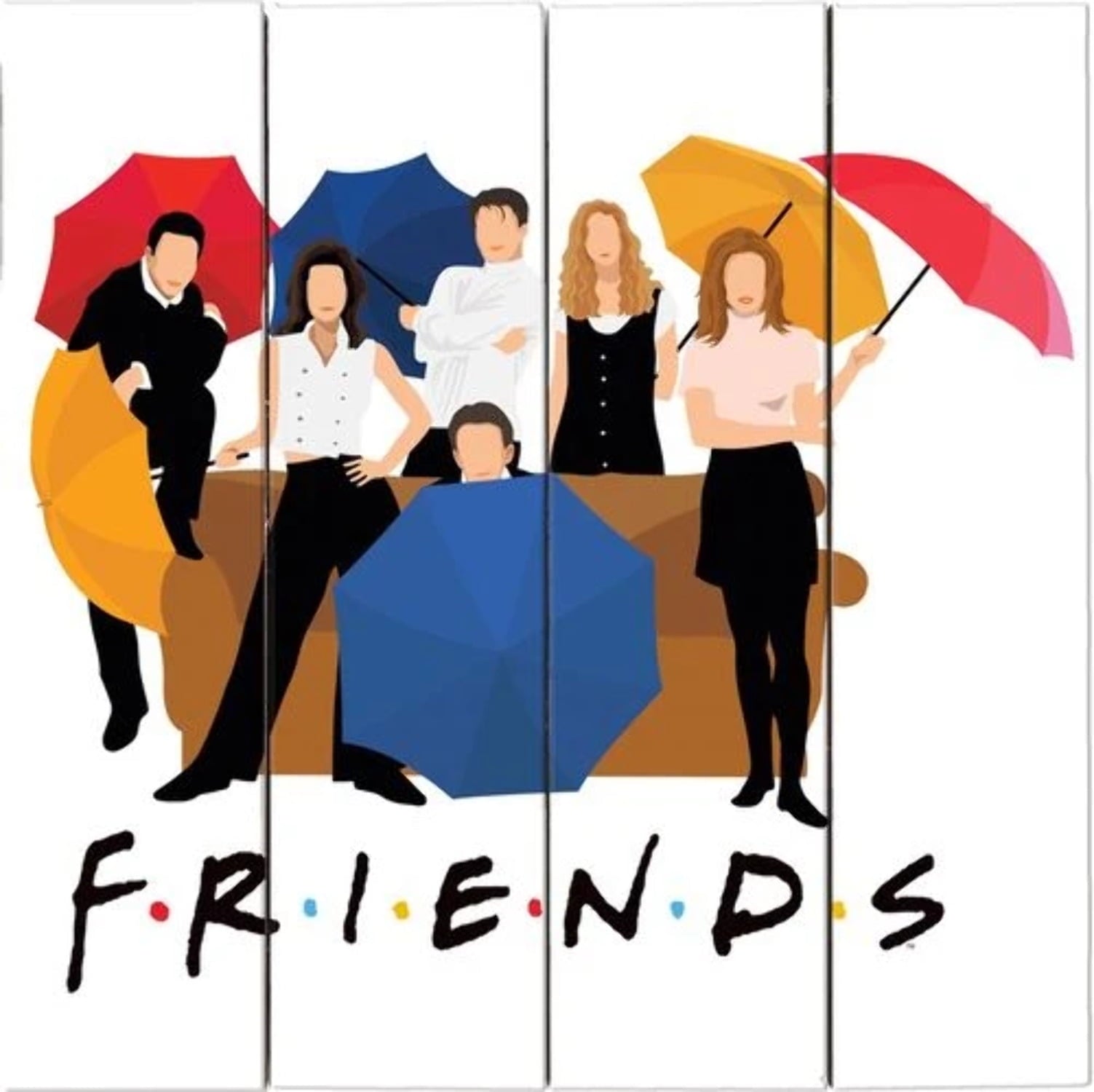 Friends Group Multicolor Wood Sign