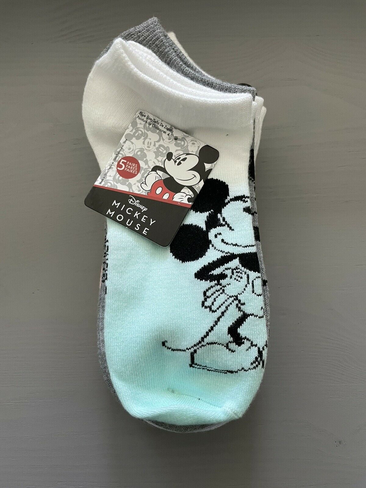 Disney Mickey Mouse No-Show Socks Size 4-10 5pairs