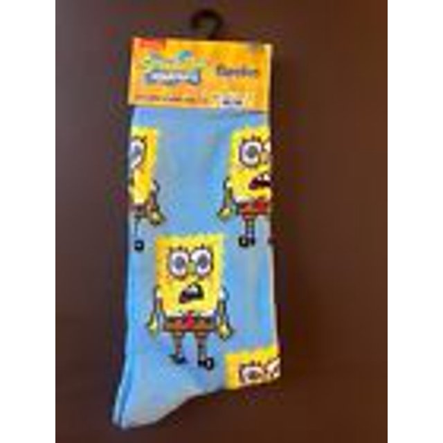 Sponge Bob Square Pants Novelty Socks Blue - Size Men's 6-12 - One Pair