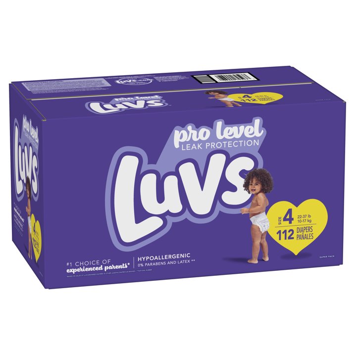 Luvs Pro Level Leak Protection Diapers Size 4 112 Count