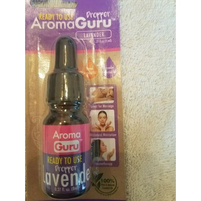 Ready to Use Aroma Guru Aromatherapy Oil LAVENDER .27 Fl Oz Bottles