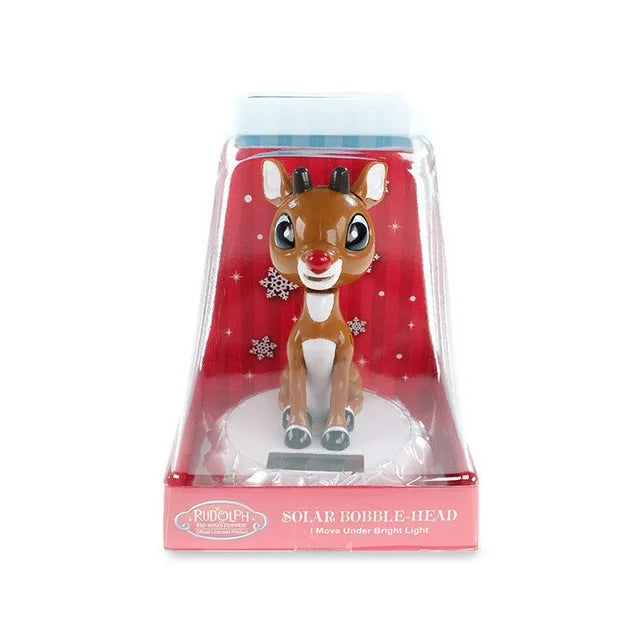 Ruz Rudolph The Red Nosed Reindeer Christmas DÃ©cor Solar Bobblehead, Indoor Home Decor and Holiday Decoration Figurine