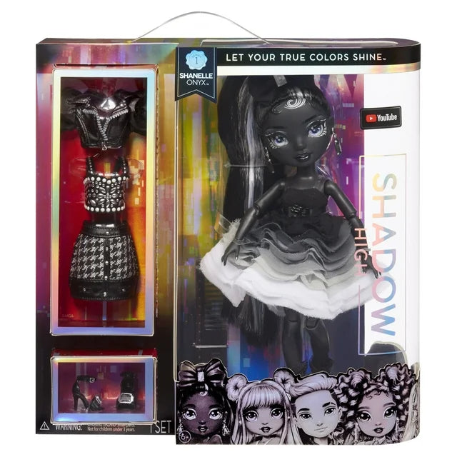 Shadow High Series 1 Shanelle Onyx- Grayscale Fashion Doll. 2 Black Designer Outfits to Mix & Match with Accessories, Great Gift for Kids 6-12 Years Old and Collectors