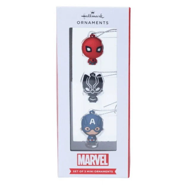 Hallmark Marvel Captain America Black Panther Spider-Man Christmas Ornaments