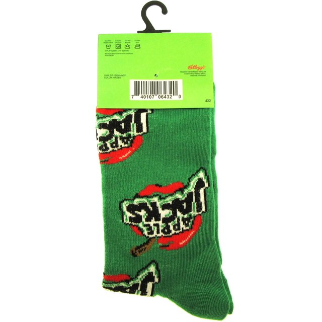 One Pair of Apple Jacks Crew Socks for Men Shoe Sizes 6 - 12