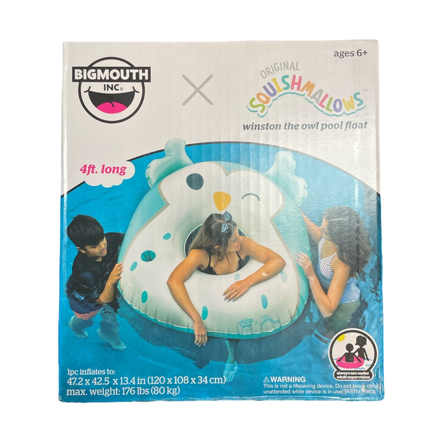 BigMouth x Squishmallows Original Winston the Owl Giant Pool Float