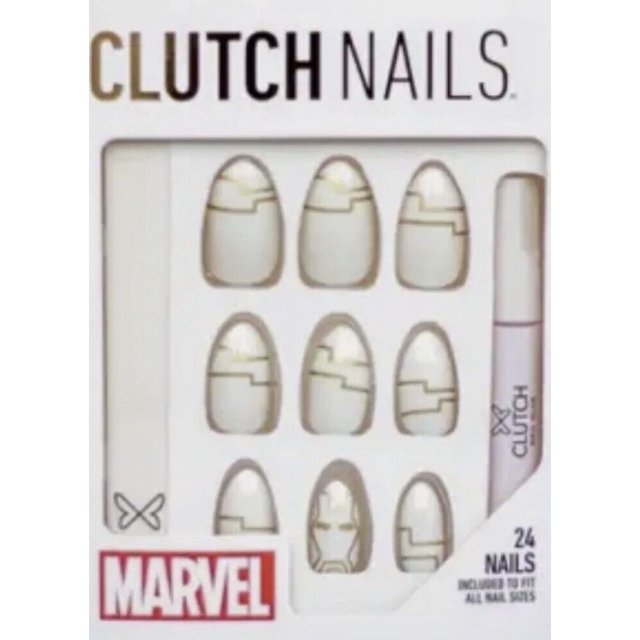 Clutch Nails Marvel Iron Man Press-On Nails - Medium Almond