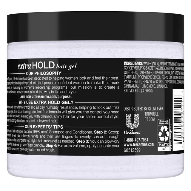 Tresemme Used by Professionals Frizz Control Humidity Resistant Extra Hold Jar Hair Styling Gel, 15 oz