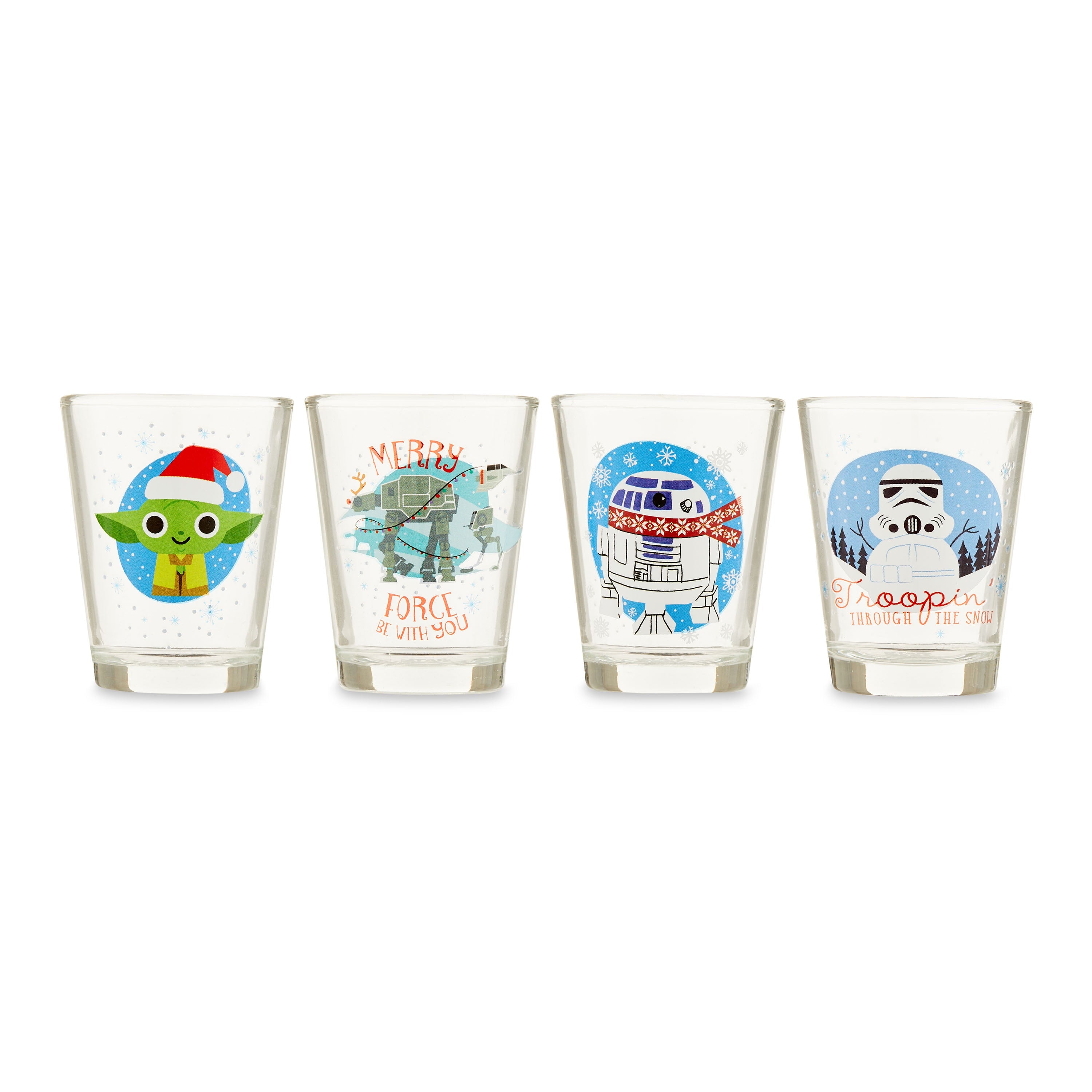 Star Wars Merry Force Holiday 4pc 1.5oz Mini Glass Set 4x1