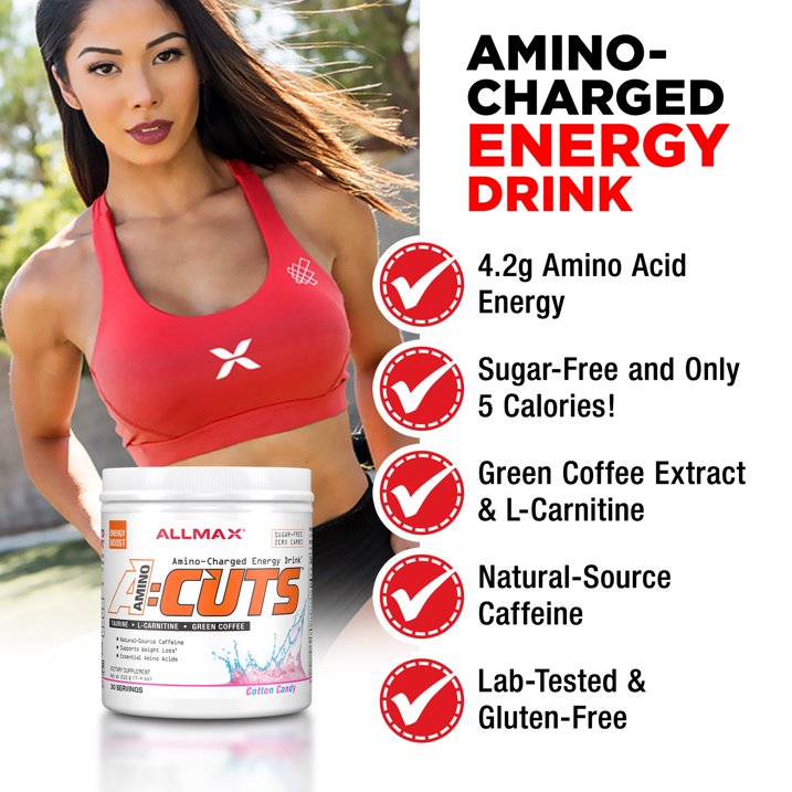 ALLMAX Nutrition AMINOCUTS (A:CUTS) Weight-Management BCAA, Goji Berry, 210g, 30 Servings