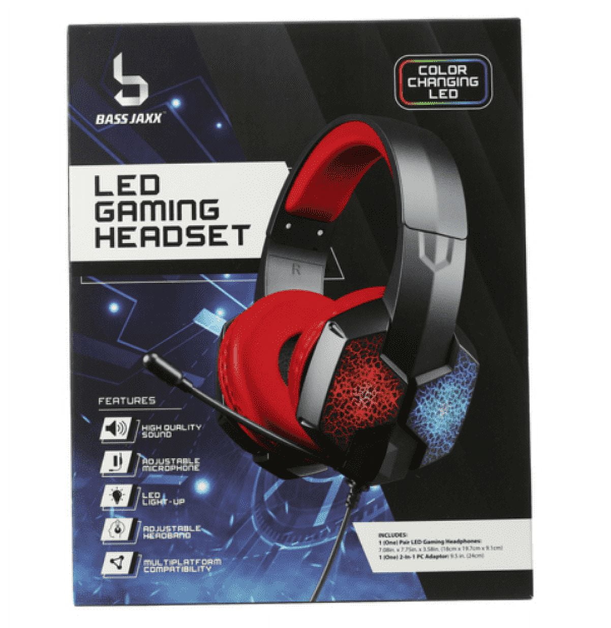 Bass Jaxx Led Changing Color Gaming Headphones