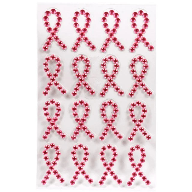 Pink Breast Cancer Gem Stickers 16 Count