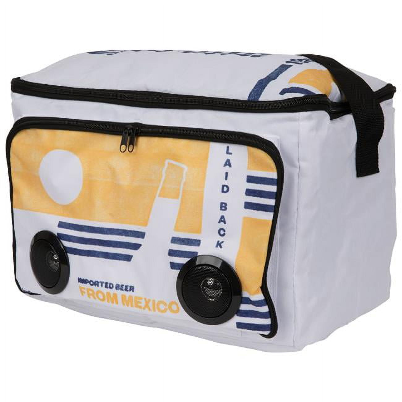 Corona Extra 861816 15.35 x 10.2 x 9 in. Corona Extra Beach Bottles Soft Cooler Bag with Bluetooth Speakers