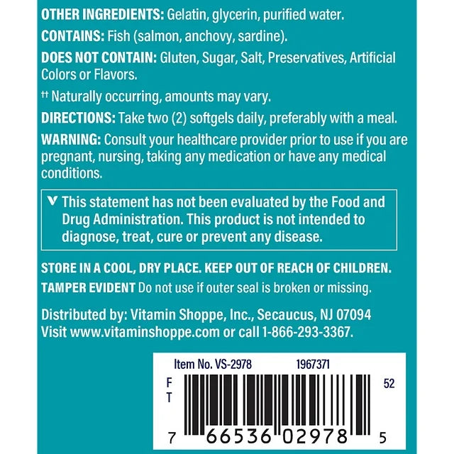 The Vitamin Shoppe Omega 3-6-9, Omega Essential Fatty Acid Supplement that Supports Healthy Heart Function, Omega-3 EPA & DHA (120 Softgels)